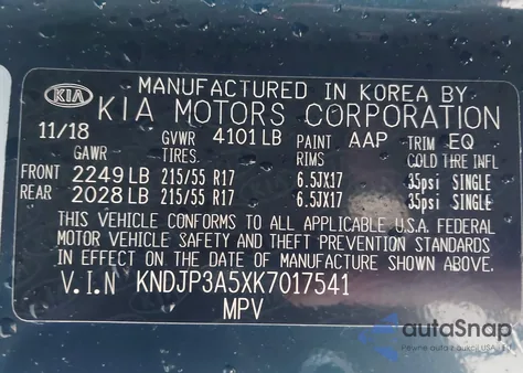 2019 Kia Soul + из США, поврежденный, VIN KNDJP3A5XK7017541